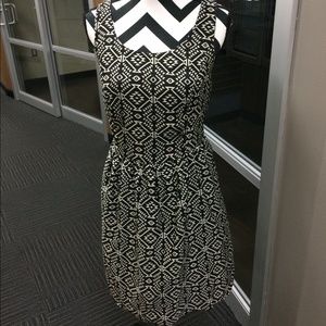 Black and cream Aztec print dress